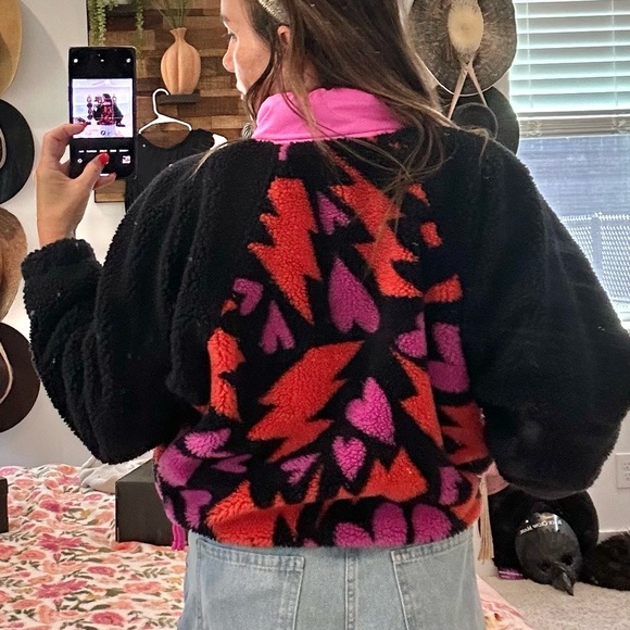 HIT THE SLOPES BOLTS OF LOVE PRINTED JACKET FREE PEOPLE - Picture 9 of 9